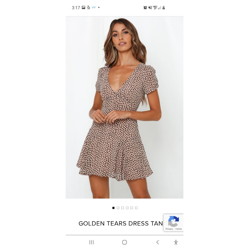 Golden tears tan dress. Worn once.
